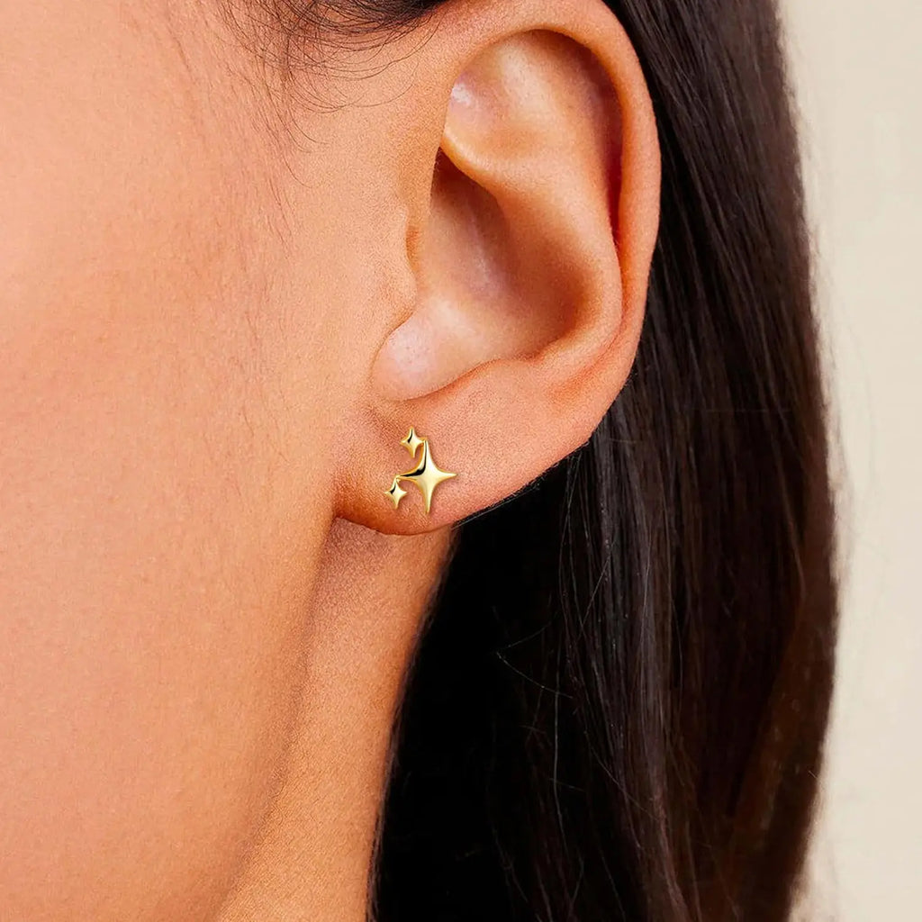 Star Screw Back Stud Earrings