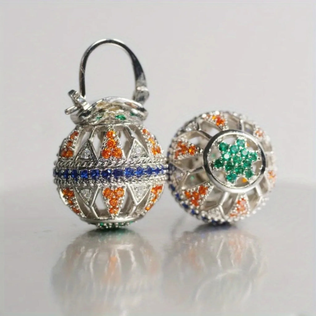 Ethnic Round Zircon Stud Earrings