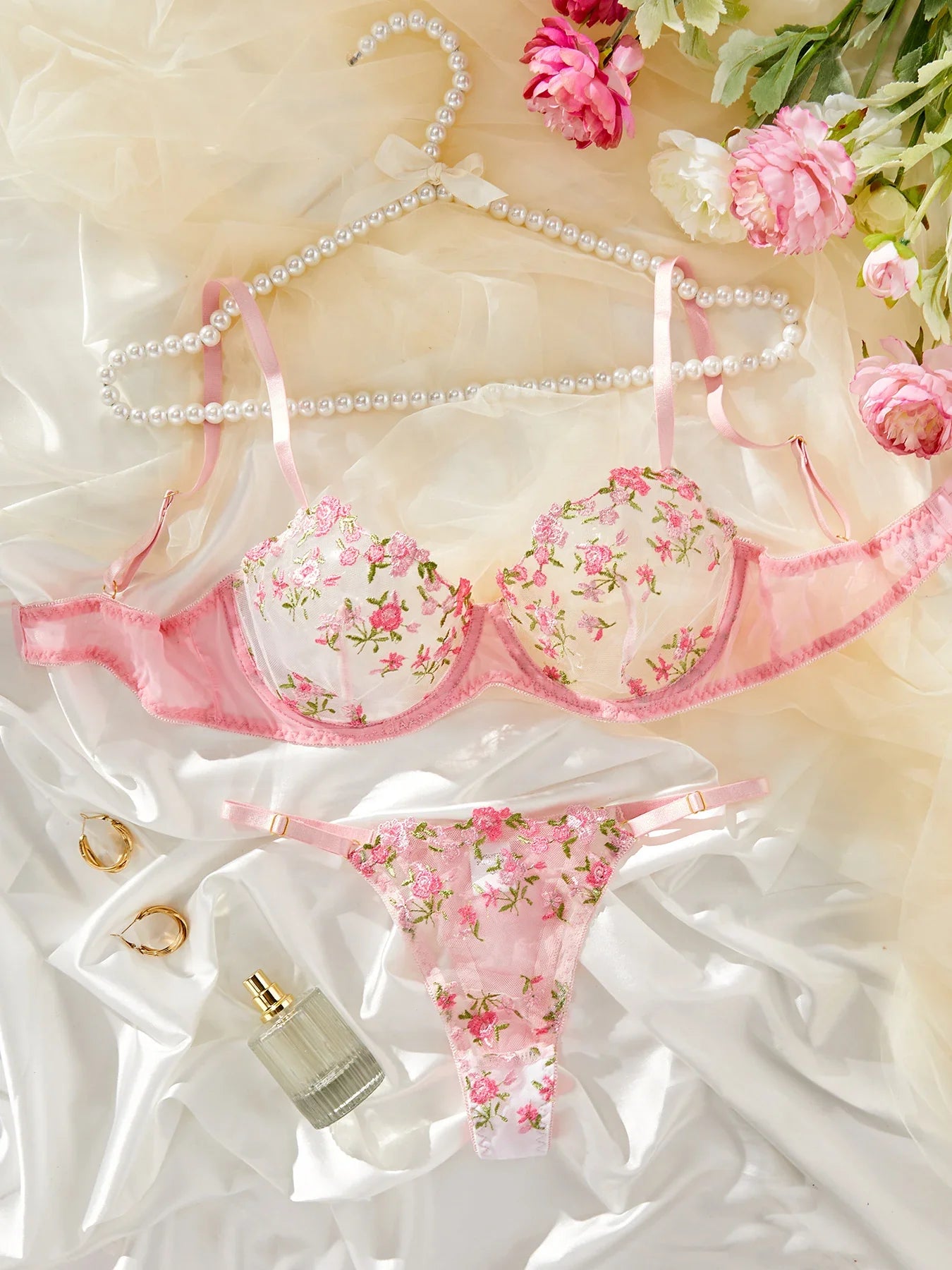 Delicate Floral Lingerie