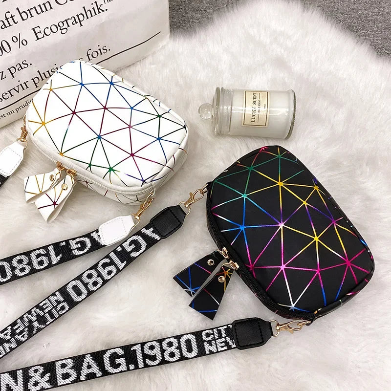Geometric PU Crossbody Bag