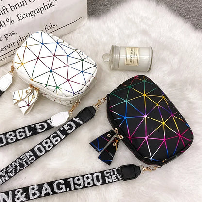 Geometric PU Crossbody Bag