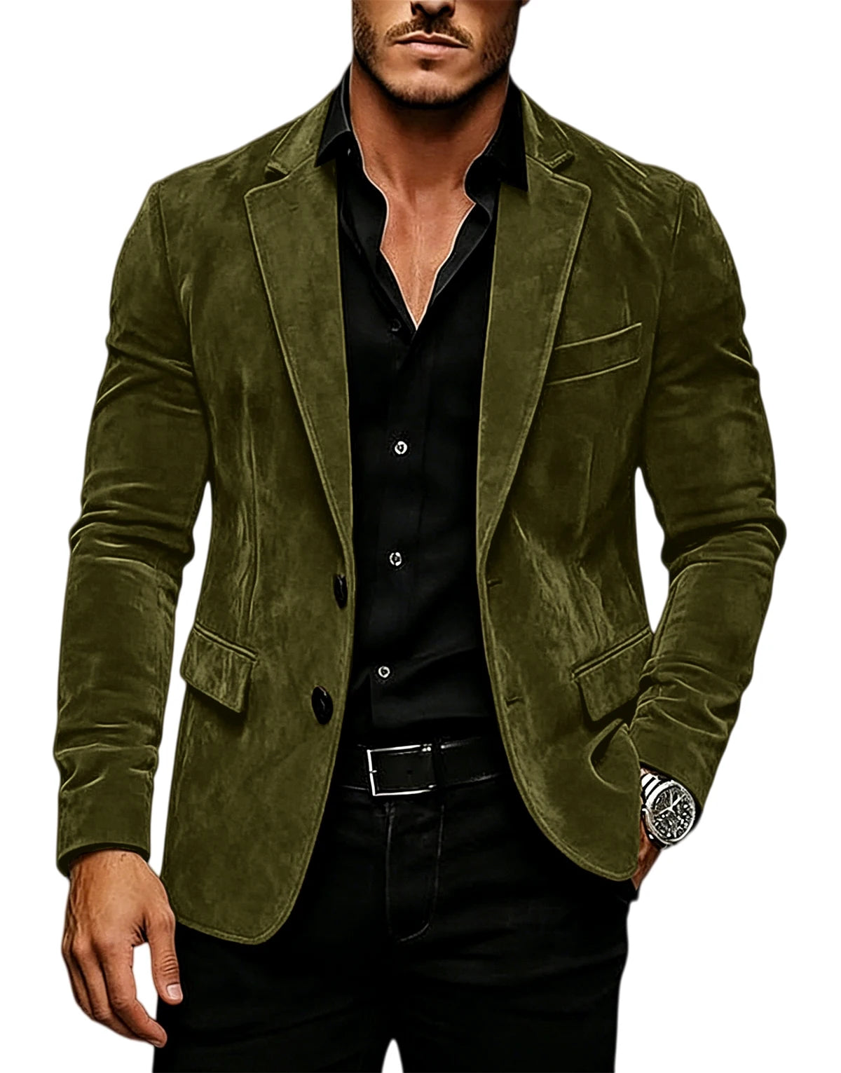 Suede Texture Notch-Lapel Sport Coat