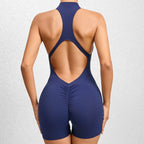 Nylon Patchwork Long Sleeve True-To-Size Fit Sports Jumpsuit