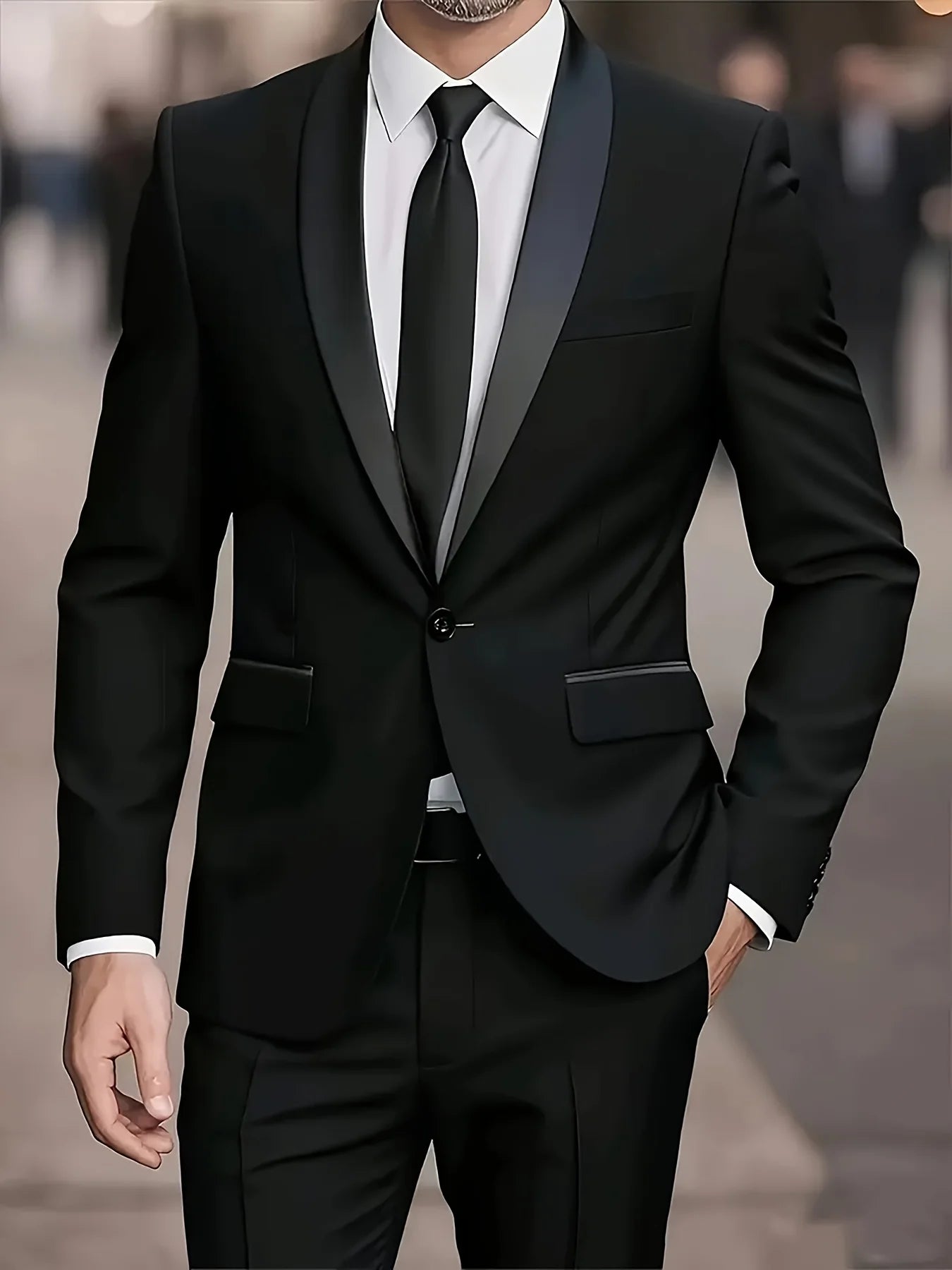 Single-Button Slim Dance Party Suit