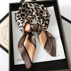 Leopard Print Square Headscarf