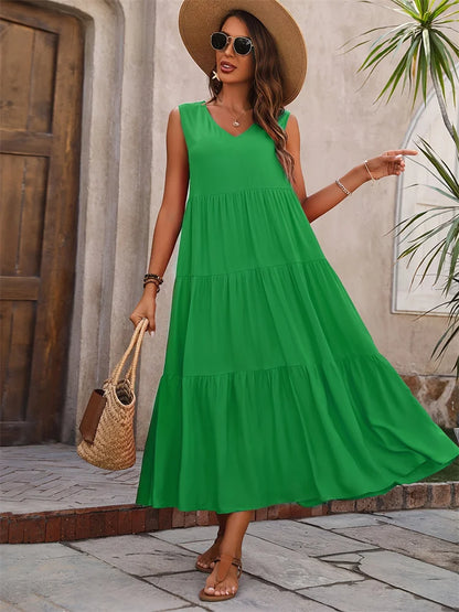 Vacation Beach Ruffles Dress