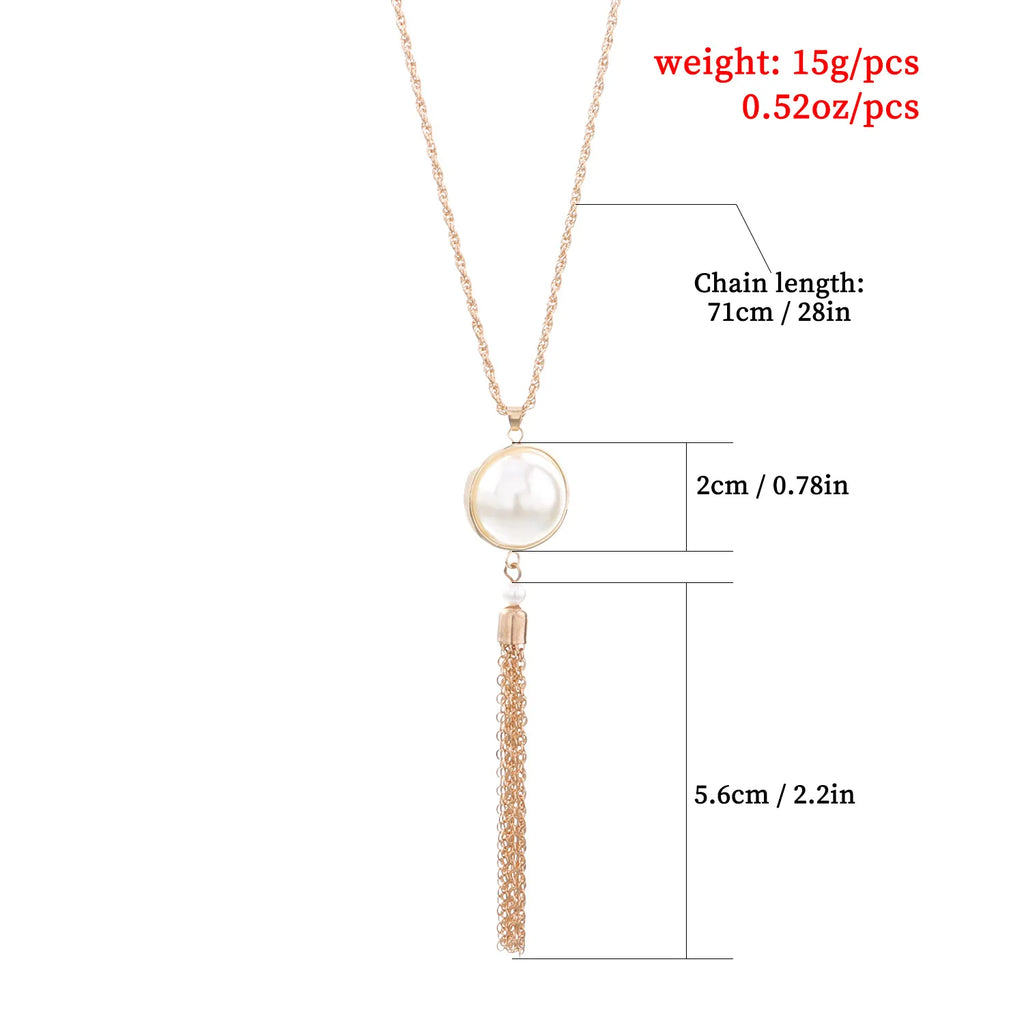 Vintage Pearl Tassel Necklace