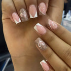 Mid-length French False Nails Leopard