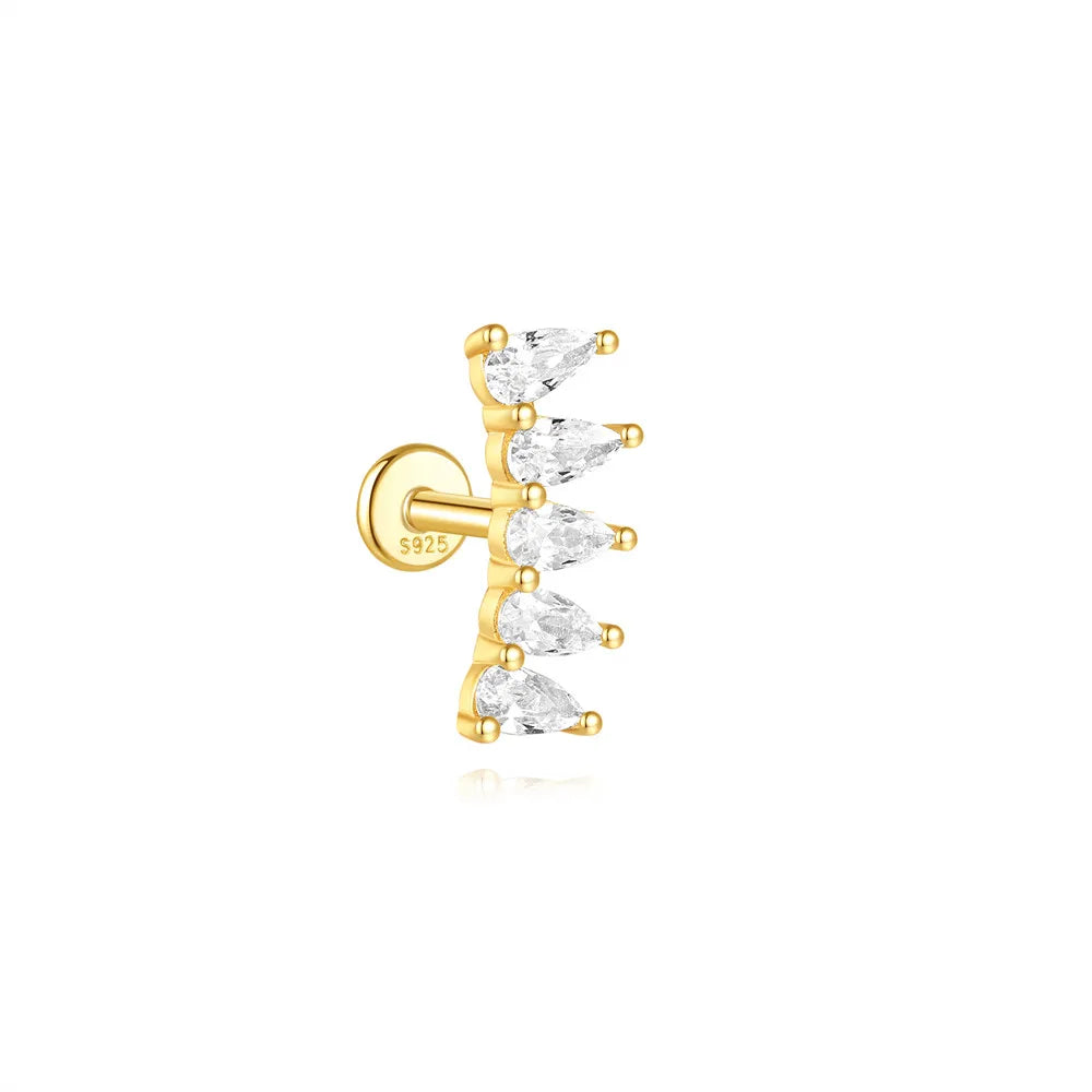 Geometric Pearl Zircon Studs