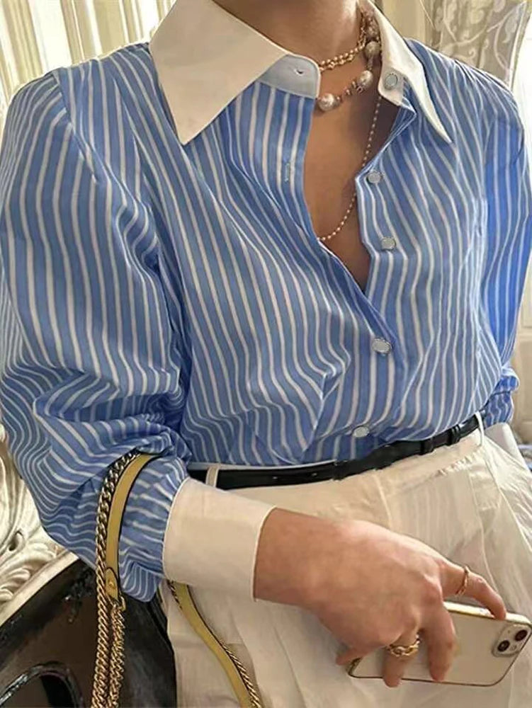 Striped Single-Breasted Shirt
