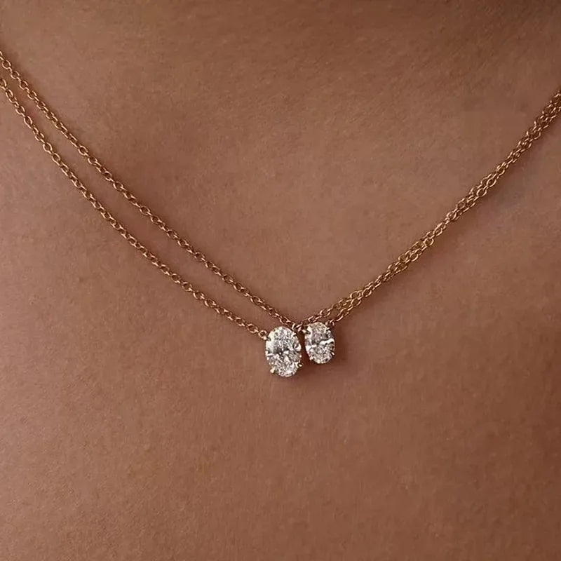 Moissanite Silver Pendant Necklace