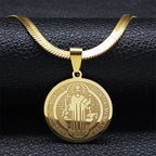 Saint benedict pendant necklace