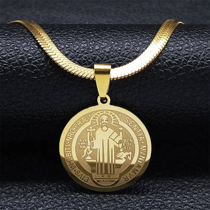Saint benedict pendant necklace