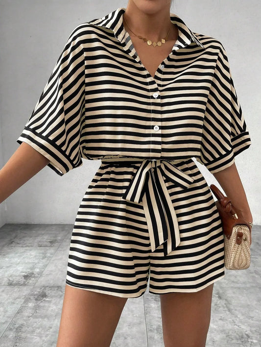 Women’s Summer Casual Striped Set