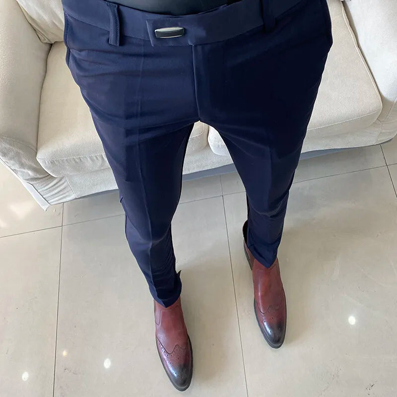 Slim Fit England-Style Suit Trousers