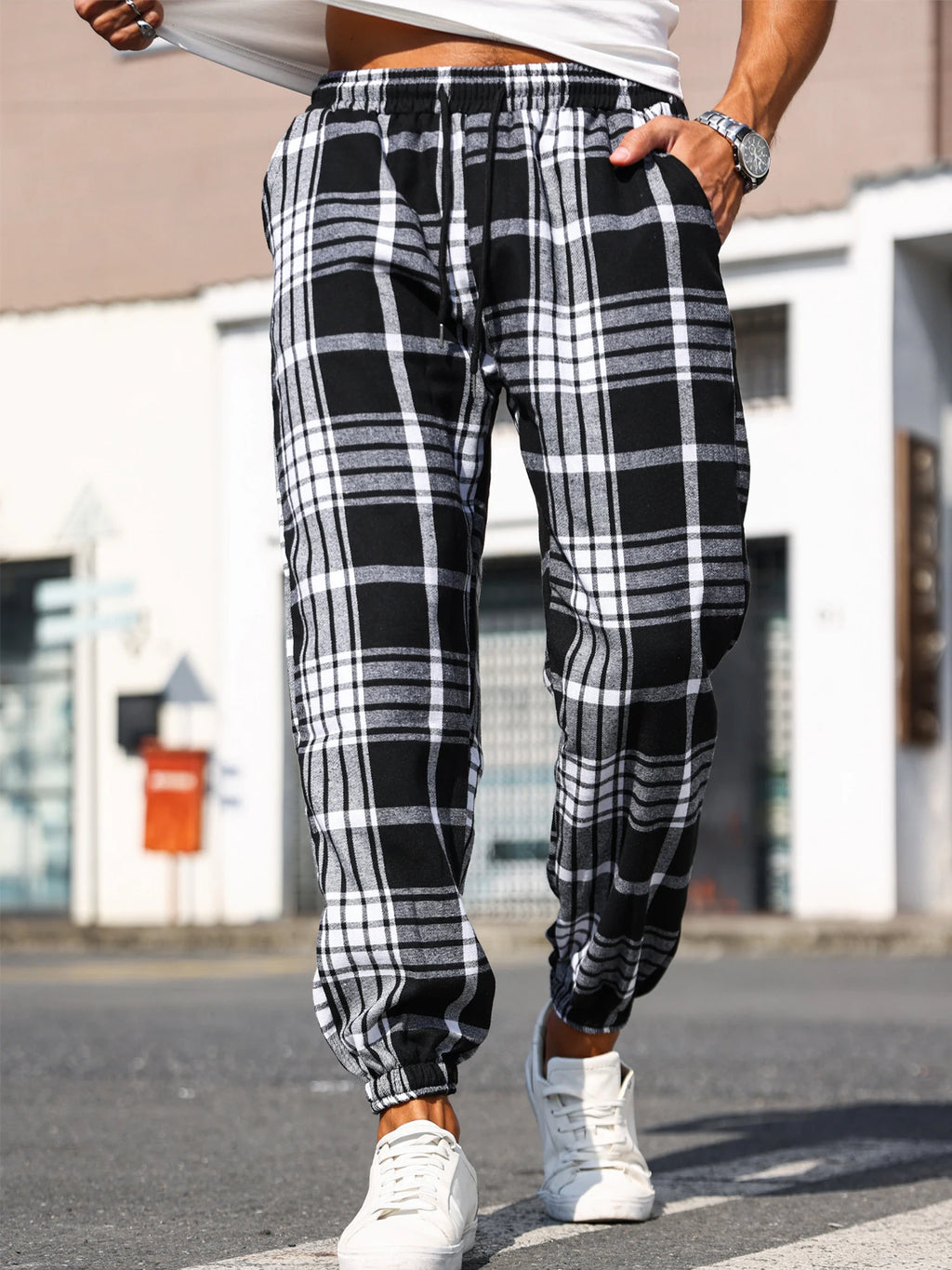 Patchwork Ankle Sweatpants