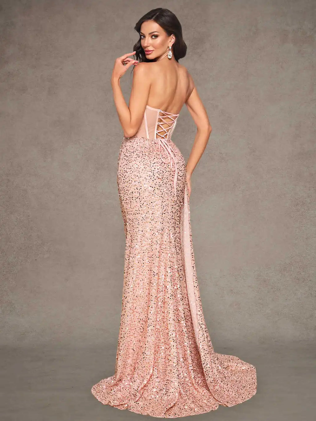 Rose Gold Sequin Mermaid Gown