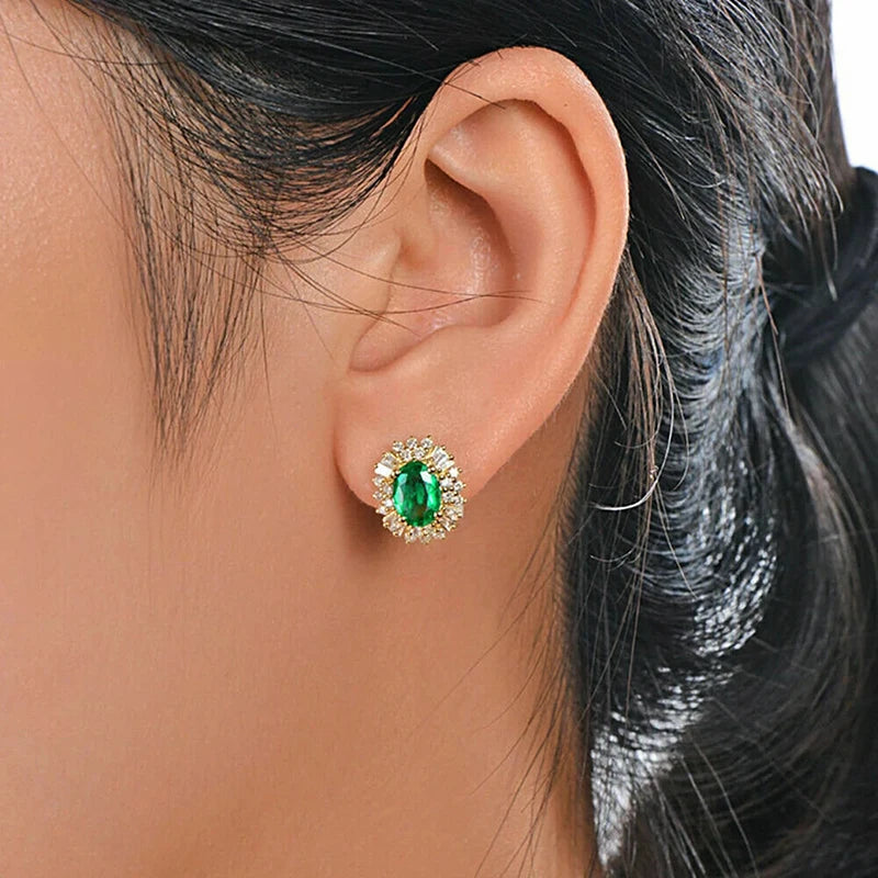 Zircon Geometric Hoop Earrings
