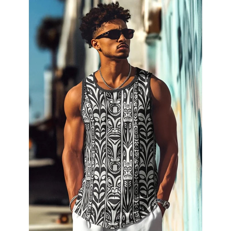Monster Print Graphic Tank Top