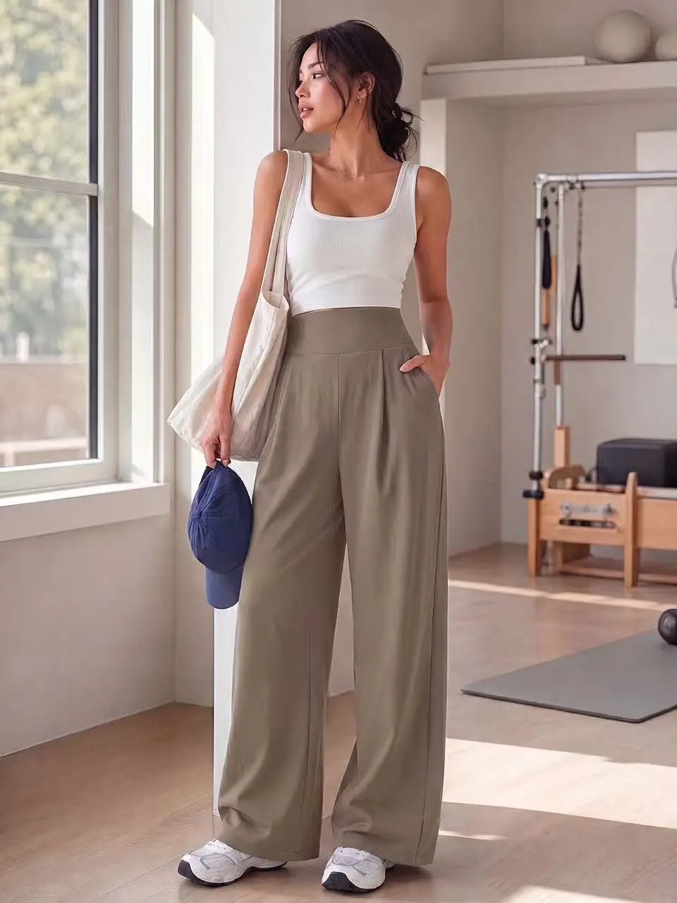 Quick-Dry Wide-Leg Sports Pants