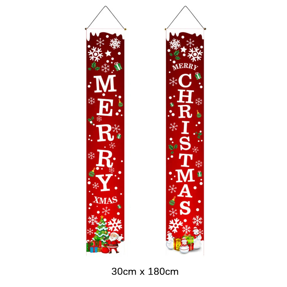 Christmas Hanging Door Banner Snowman Santa Decoration