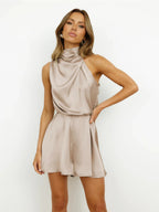 MsChuh High-Waist Flare Playsuit