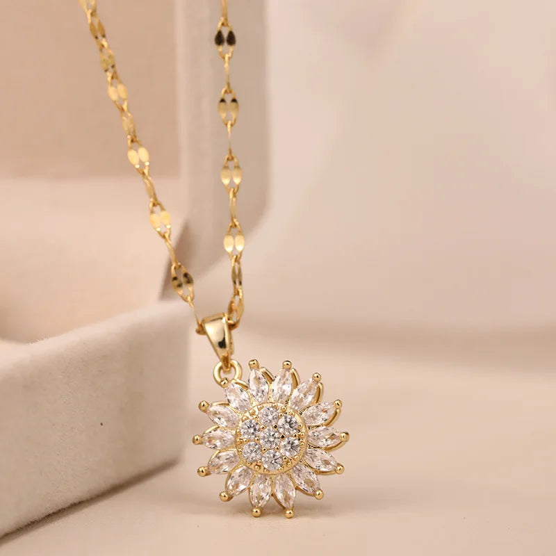 Women’s Rotating Sunflower Pendant
