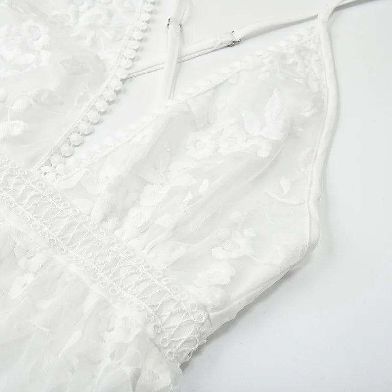Elegant Embroidery V-Neck Dress