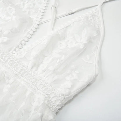 Elegant Embroidery V-Neck Dress