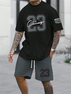 Digital Print Crewneck Tracksuit Set