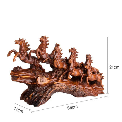 Resin Eight Horses Ornament