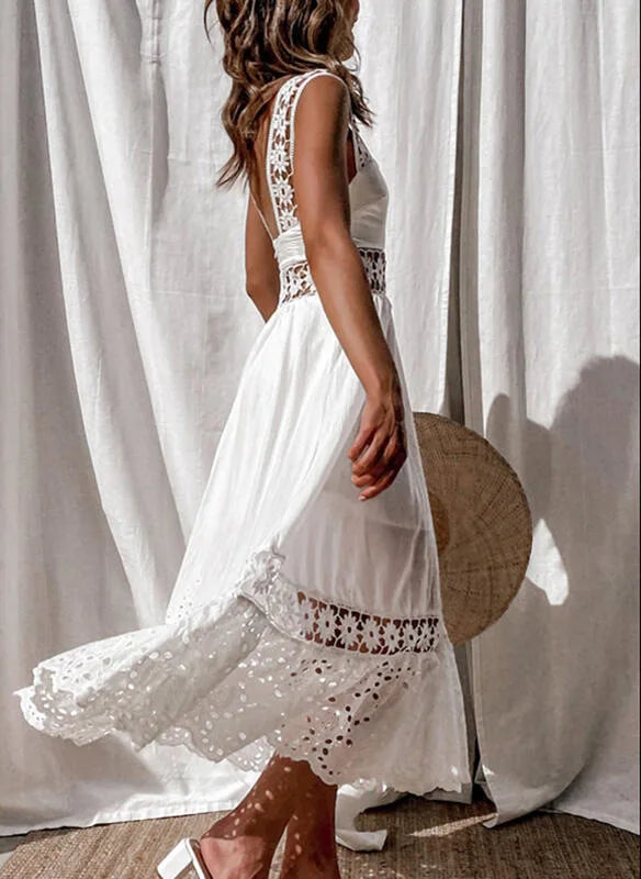 White Lace Cotton Sundress