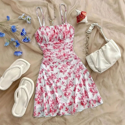 Floral Spaghetti Strap Mini Dress
