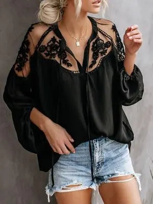 Lace V-Neck Blouse
