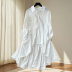 Turndown Collar Flower Top