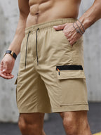 Big Pocket Elastic Cargo Shorts