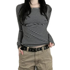 Broadcloth Striped Crew Neck True-To-Size Fit T-Shirt