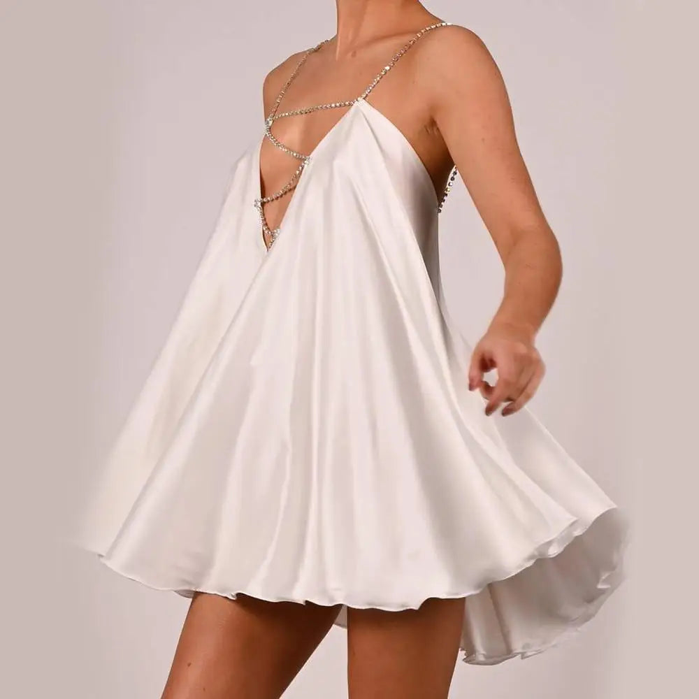 Mini Casual Chain Suspender Dress