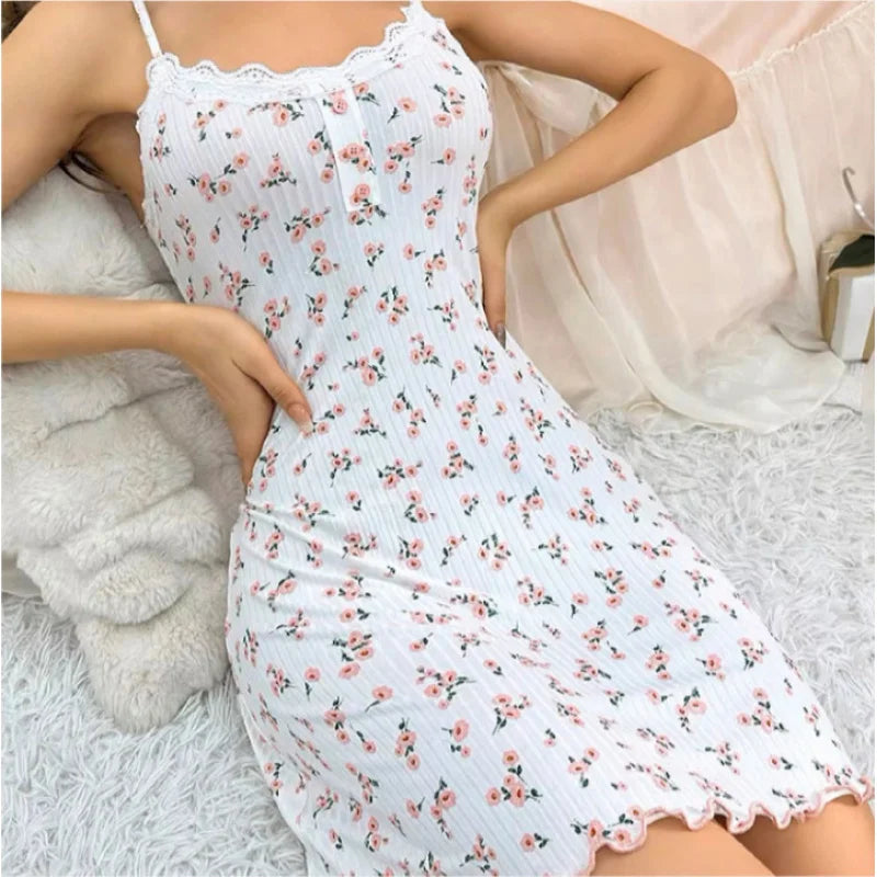Floral Lace Camisole Nightgown