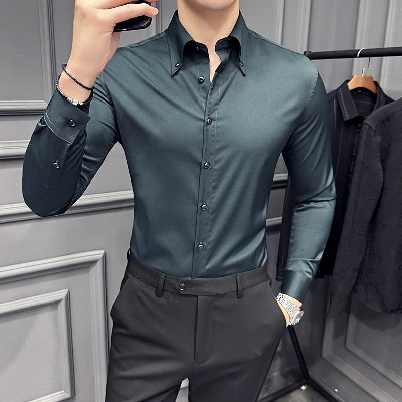 Solid Casual Slim Shirt