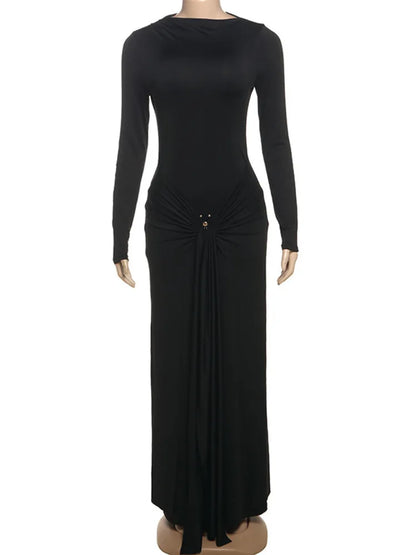 Elegant Ruched Maxi Dress