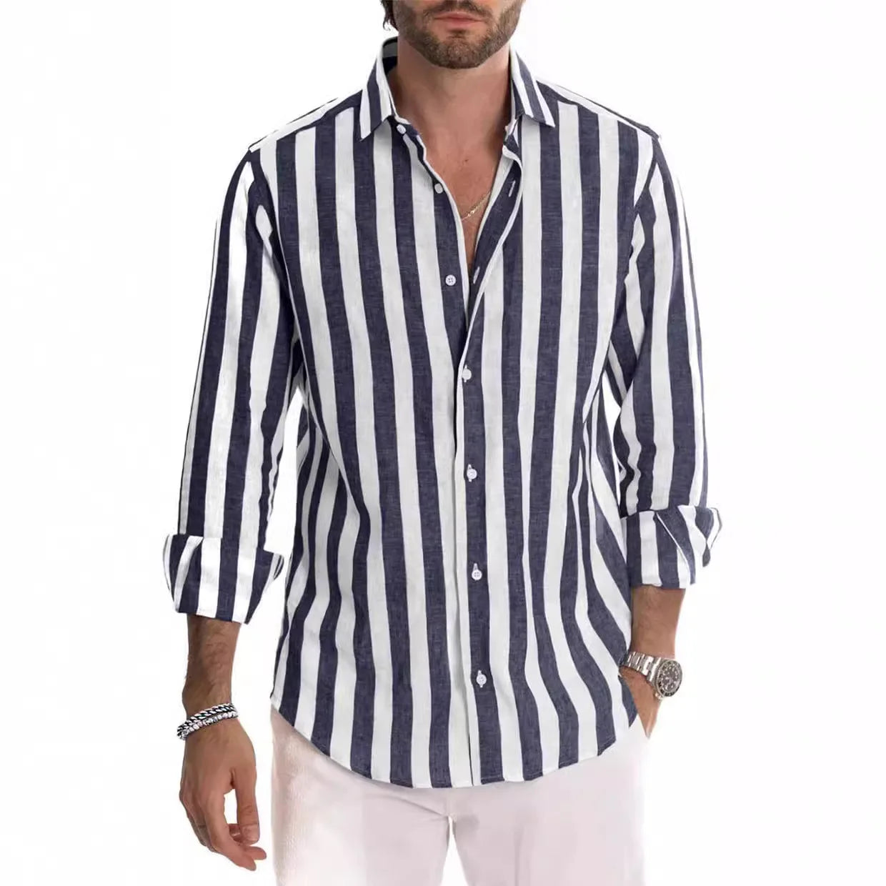 Solid Linen Office Shirt