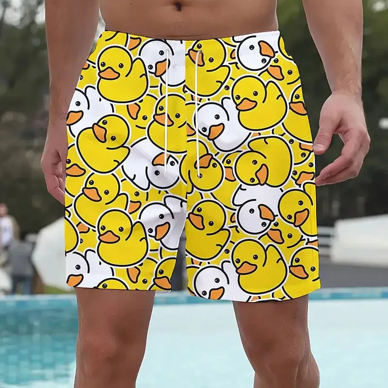 Funny Duck 3D Board Shorts