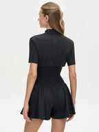 Mozision Sleek Zip-Front Slim Playsuit