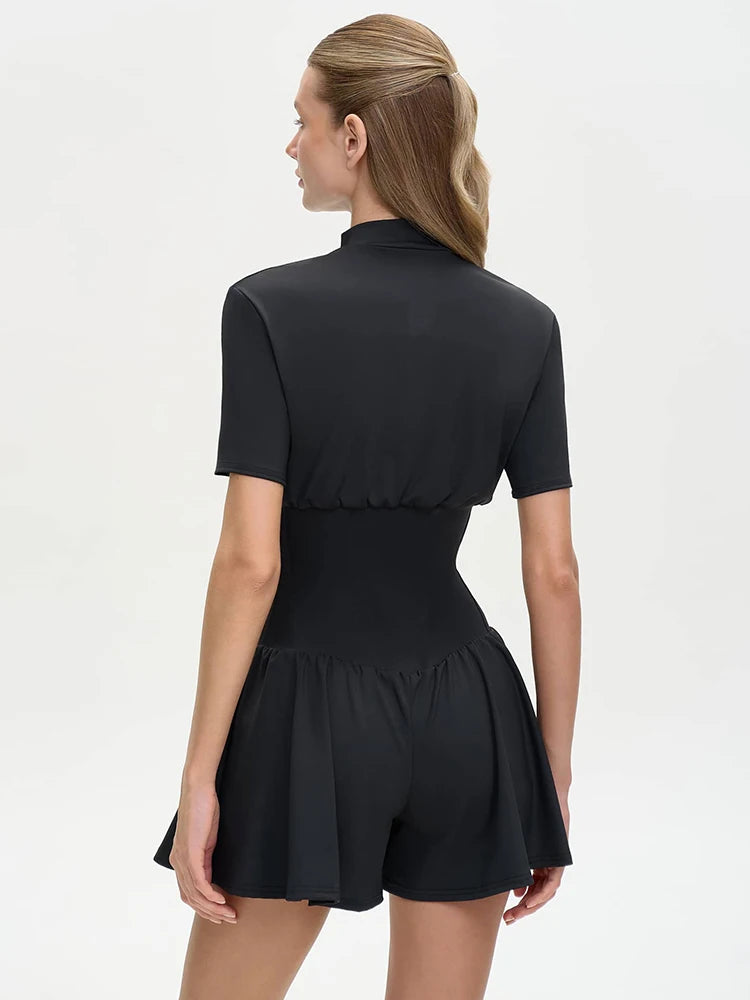 Mozision Sleek Zip-Front Slim Playsuit