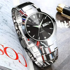 Couples Dial Cutting Quartz Watch