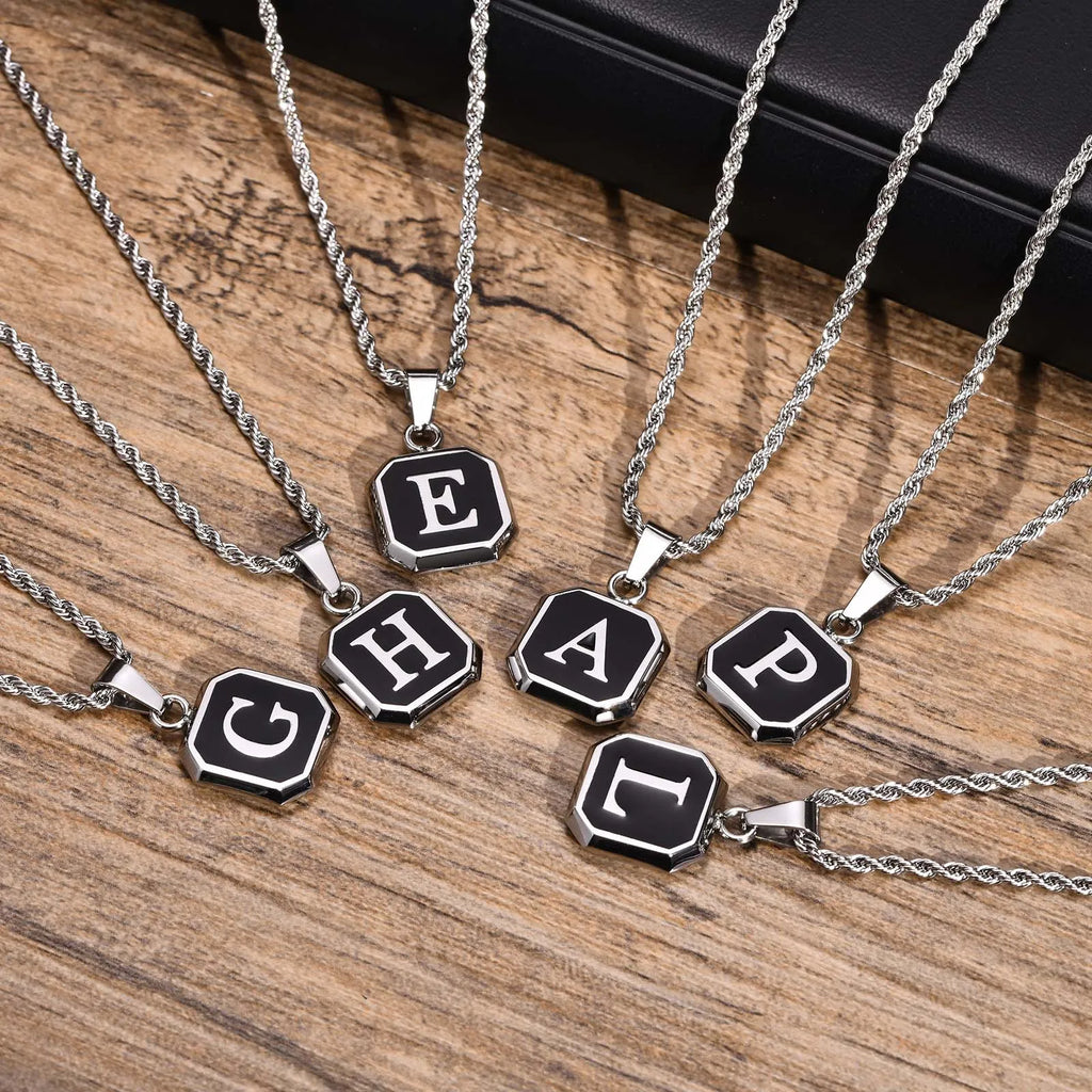 Initials Letter Pendant Necklace