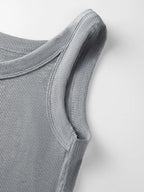 Hip-Hop Broadcloth Solid Crop Tank Top