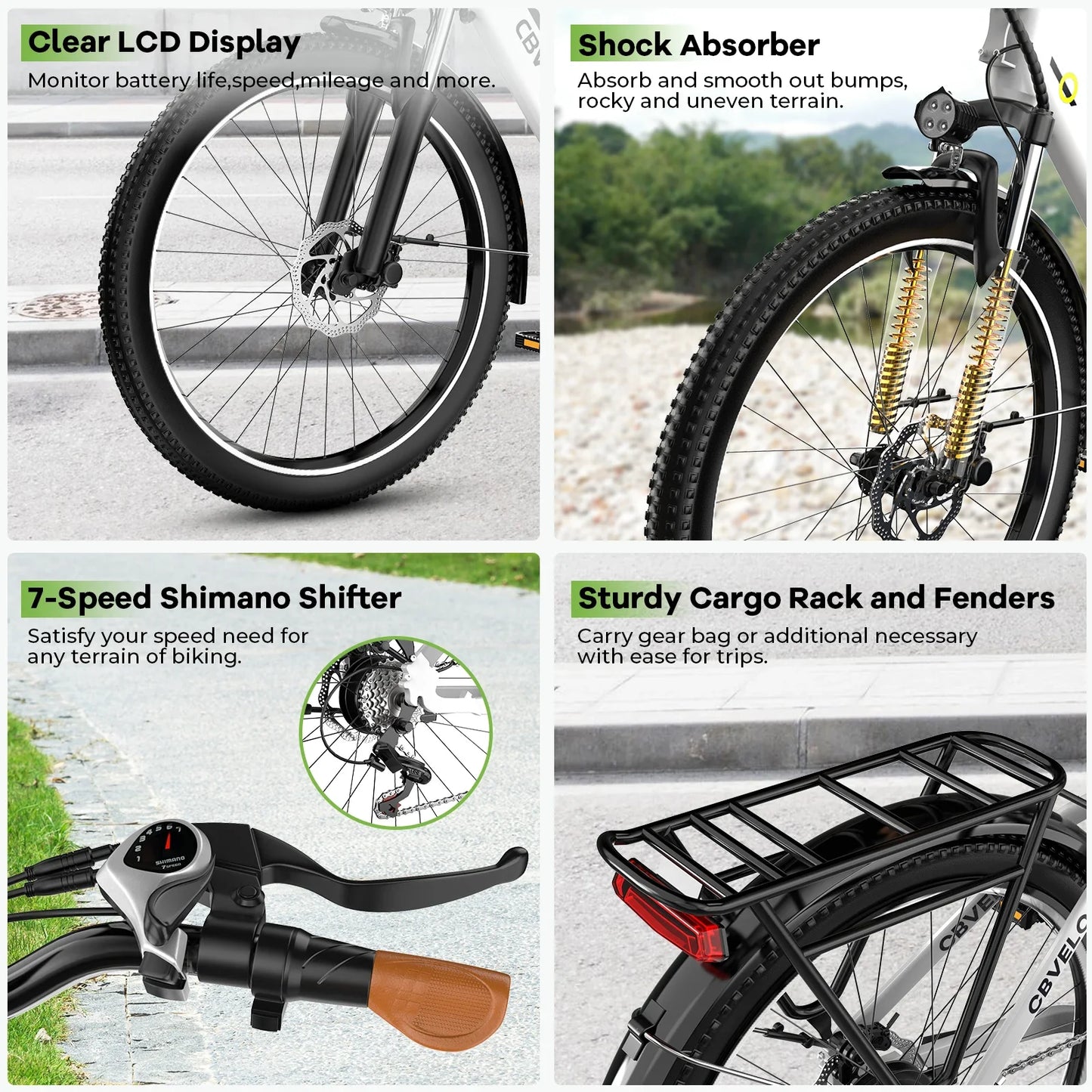 1000W Peak 26" Electric Bike for Adults