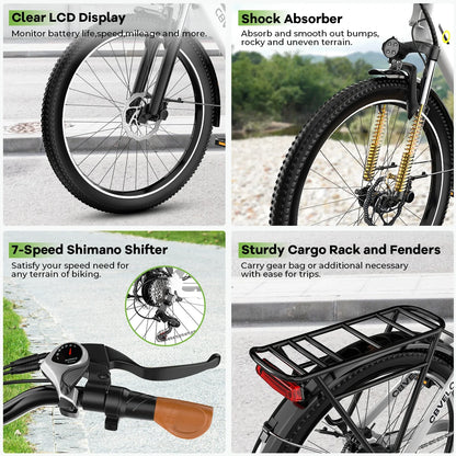 1000W Peak 26" Electric Bike for Adults